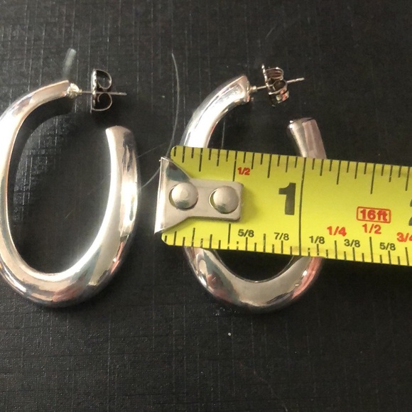 SIMON SEBBAG SSD Sterling Silver Oval Open Hoop Earrings - Picture 10 of 16